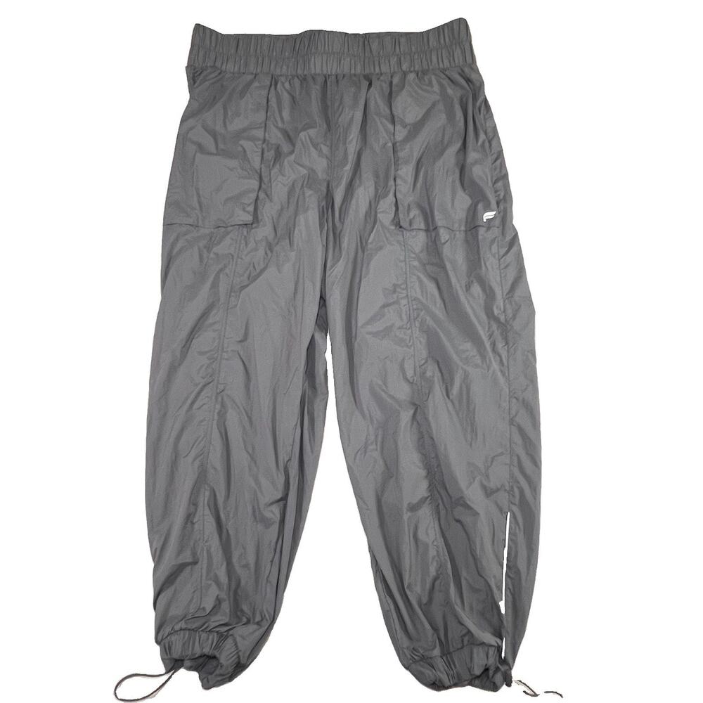 Fabletics High-Waisted Piped Nylon Pant Womens Size 2XL/1X Gray Stormcloud READ